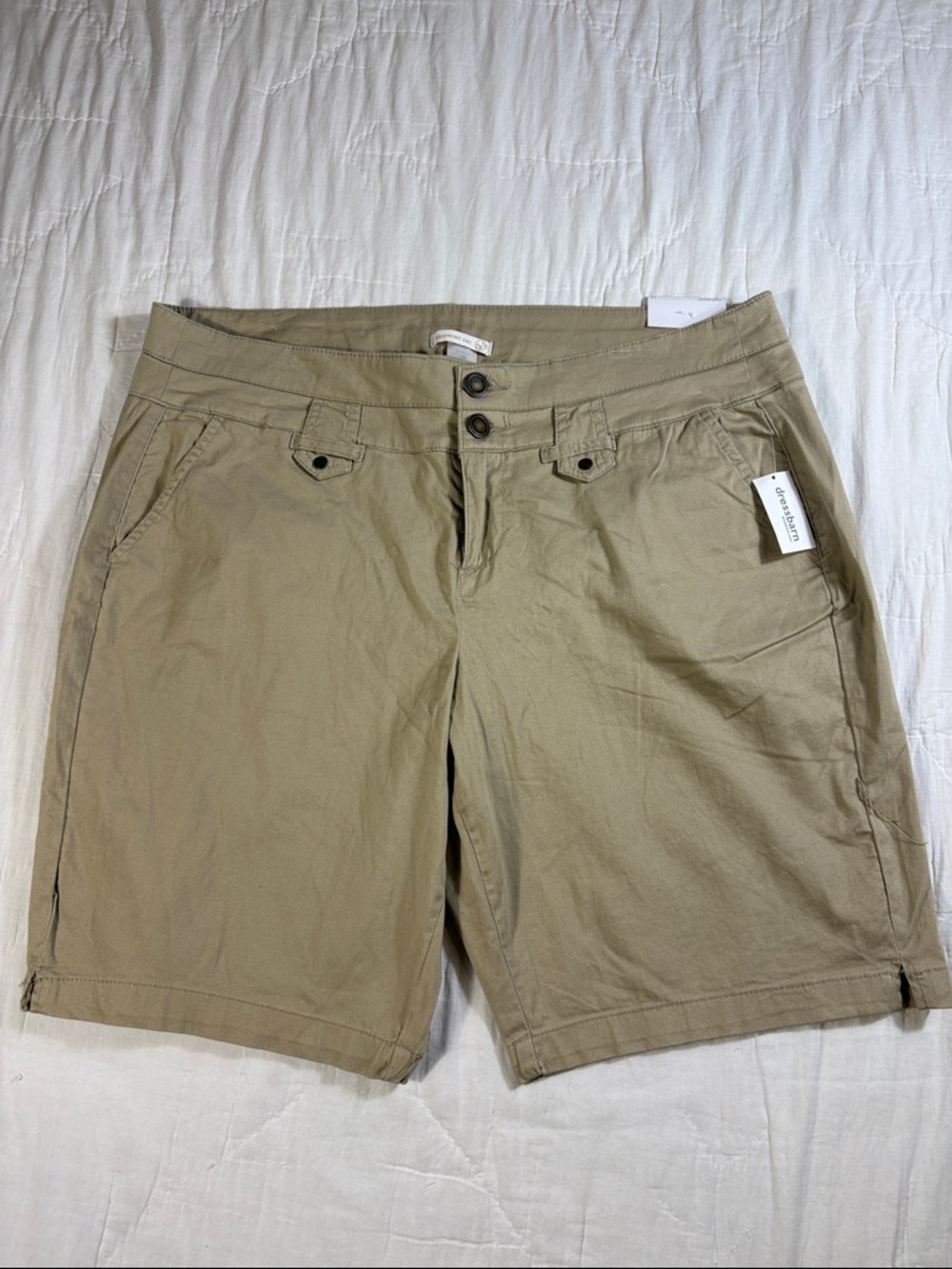Dressbarn Westport 1962 Signature Fit Khaki Bermuda Shorts Women's Plus 16 NWT